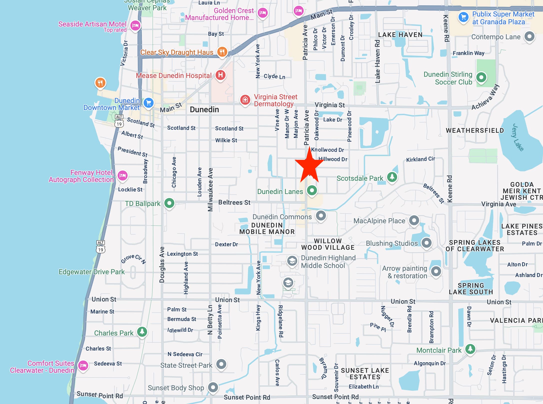 Map to 499 Patricia Ave in Dunedin