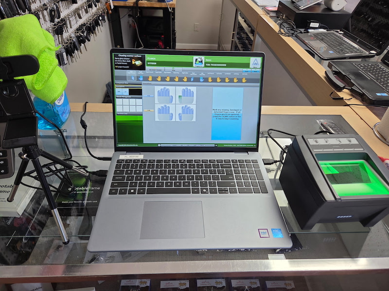 Live Scan equipment setup.